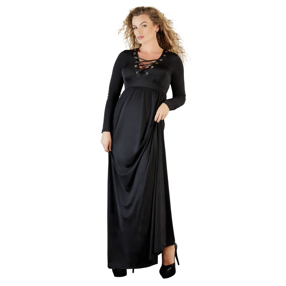 Lang Kjole i Plus Size med Snører 2XL - Billede 8