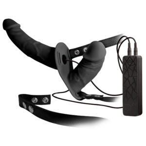 Double Thruster Dobbelt Strap-On Vibrator Sort