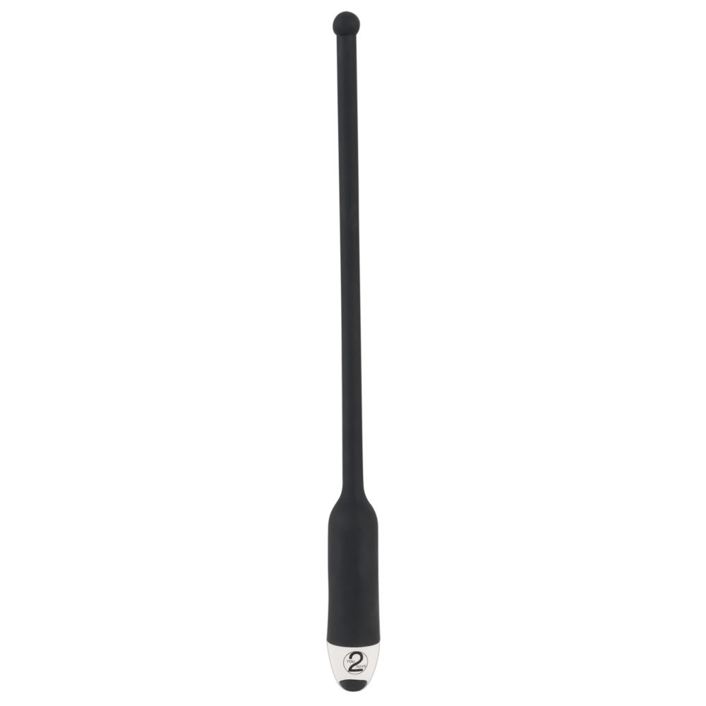 Silikone Dilator Ekstra Lang med Vibrator Sort / Hvid - Billede 6