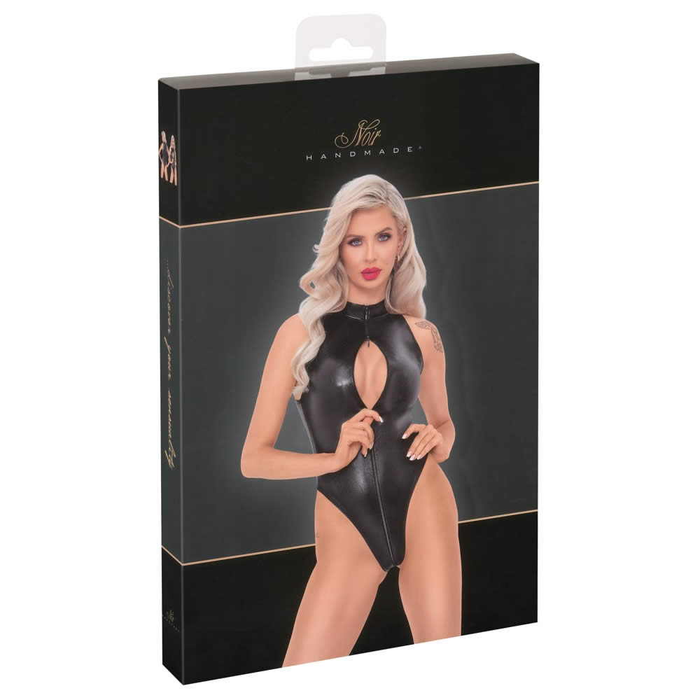 Noir Wetlook Body med Slangeskind Look XL
