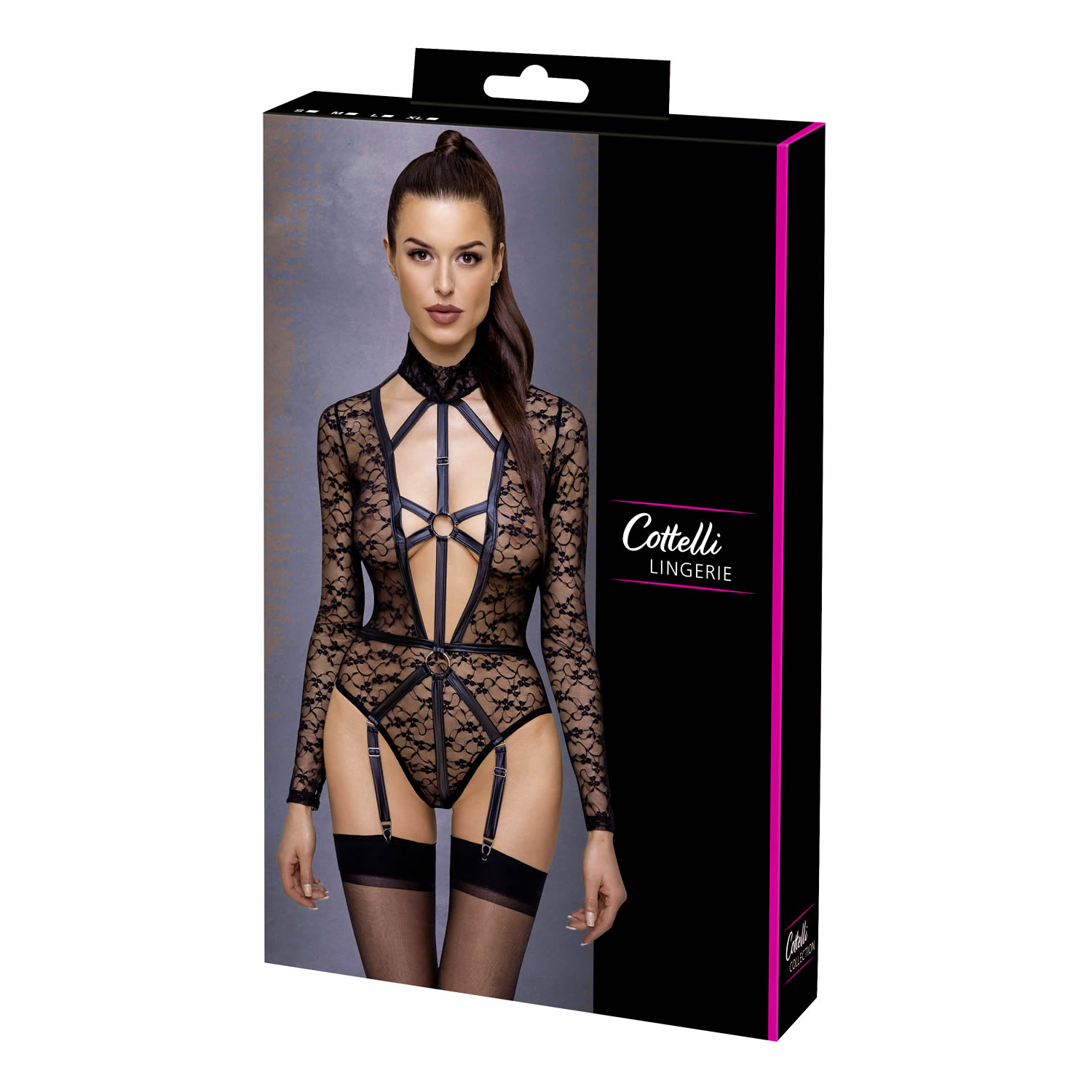 Blonde Body med Wetlook Harness og Strømpeholdere