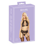 Kissable Blonde Lingeri Sæt i Sort med Hofteholder L/XL