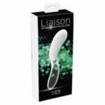 Liaison Curve Silikone og Glas Vibrator med LED Lys Hvid / Glas