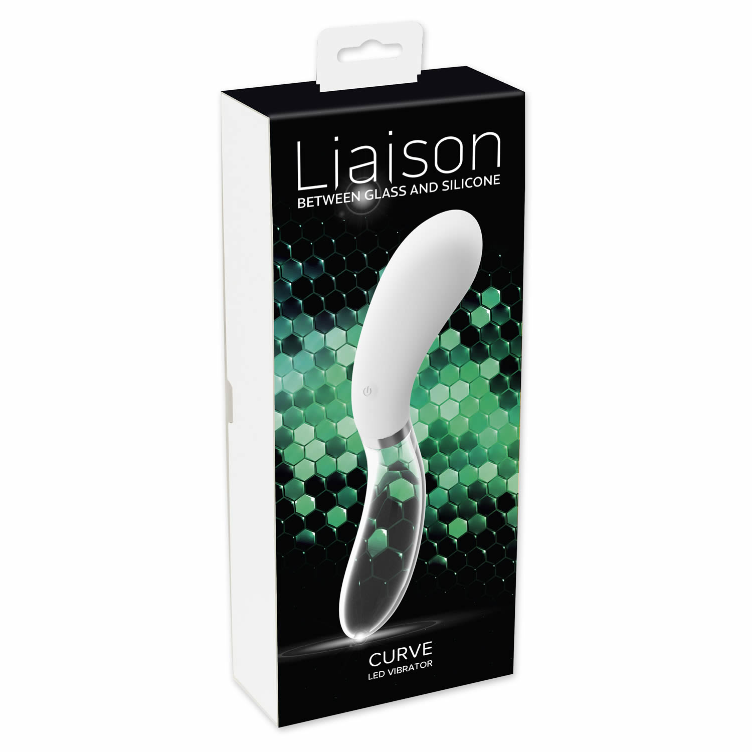 Liaison Curve Silikone og Glas Vibrator med LED Lys Hvid / Glas