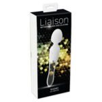 Liaison Wand Silikone og Glas Vibrator med LED Lys Hvid / Glas