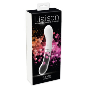 Liaison G-Spot Silikone og Glas Vibrator med LED Lys Hvid / Glas