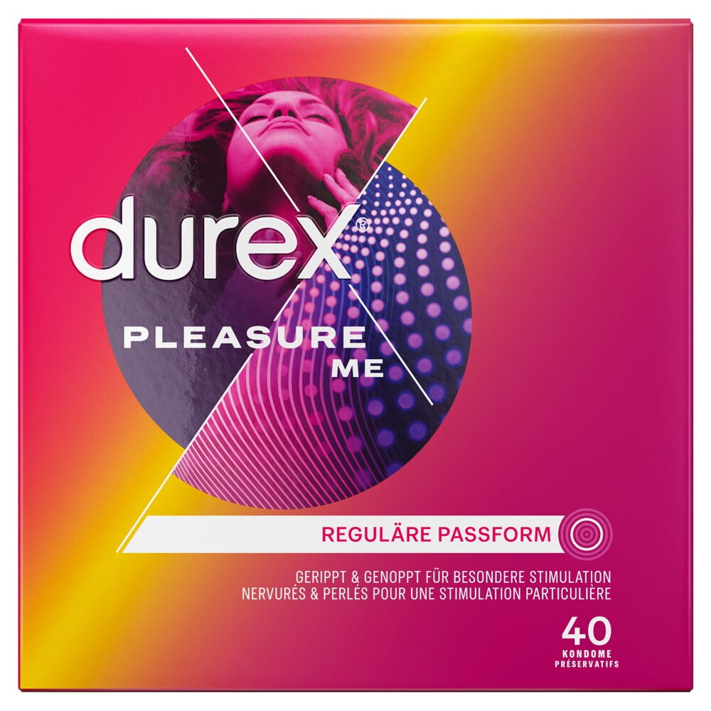 Durex Pleasure Me Kondom med riller og knopper 40 stk