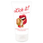 Lick-it Jordbær og Champagne Massage Olie 50 ml