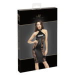 Noir Wetlook Kjole med Transparente Sider