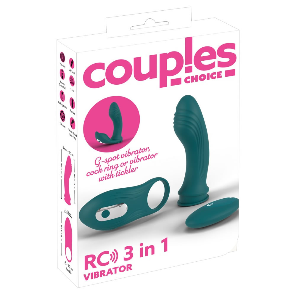 Couples Choice 3 i 1 vibrator med Trådløs Fjernbetjening Grøn - Billede 13