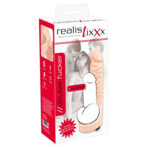 Realistixxx Double Fucker Strap-On med Vibrator Hud lys