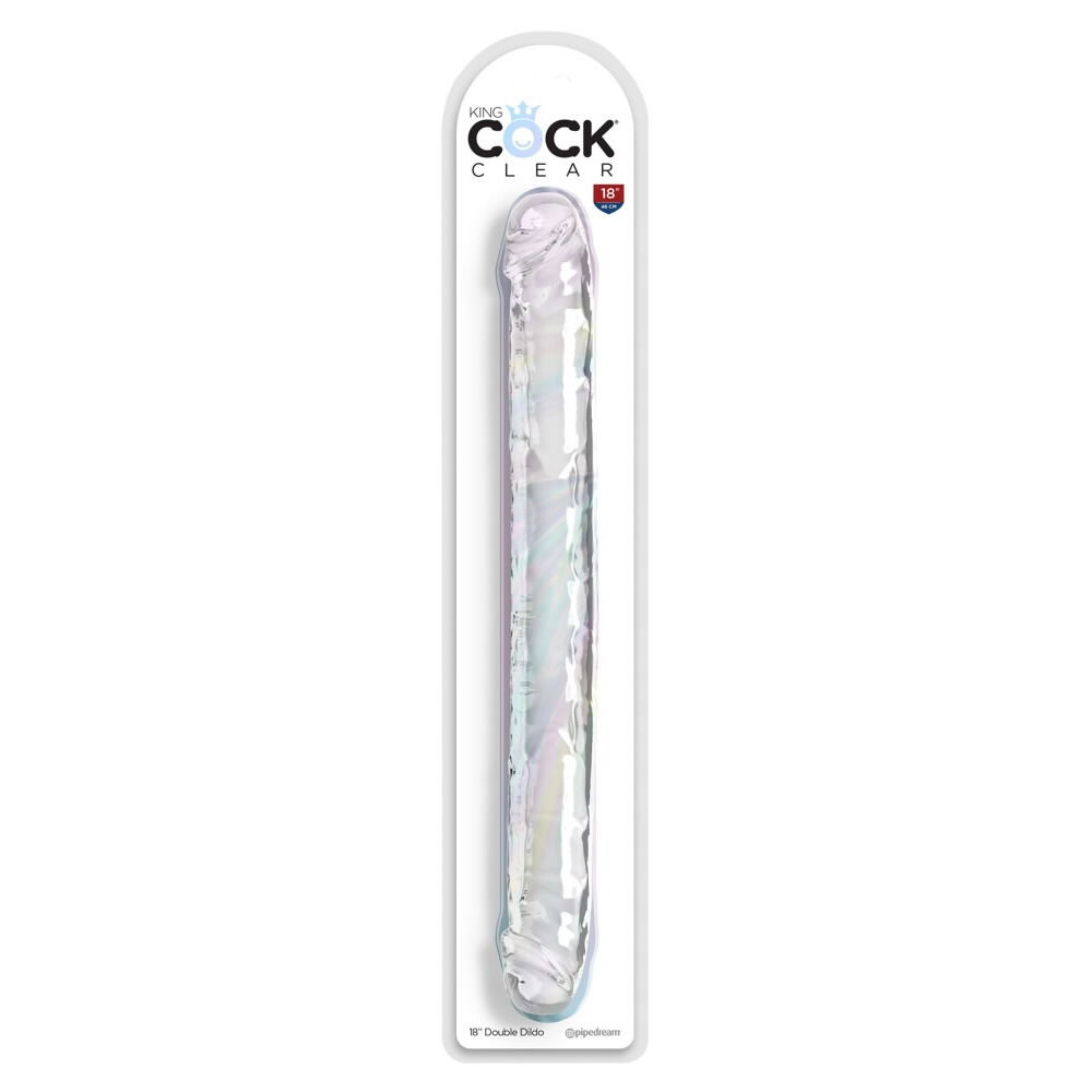 King Cock Dobbeltdildo i Transparent 58 cm Transparent