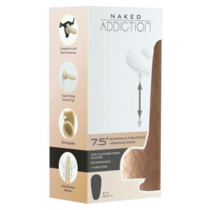 Naked Addiction Silikone Vibrator Med Støde Funktion og Rotation Hud / Beige