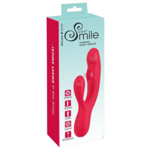 Sweet Smile Thumbing Rabbit Vibrator med Dunke Funktion Rød