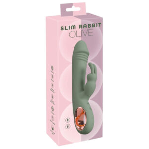 Slim Rabbit Vibrator Olive med Klitoris Stimulator Grøn