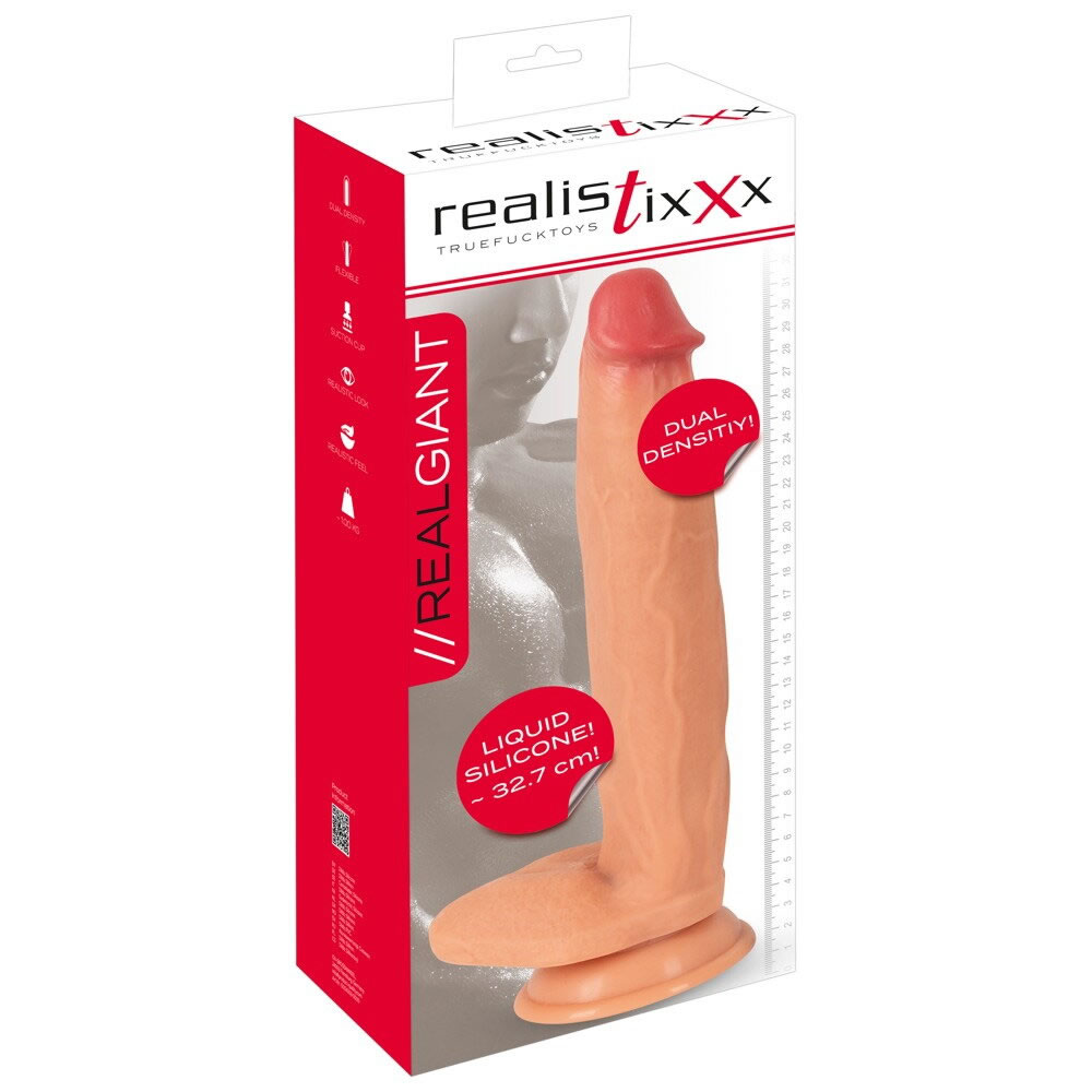 Realistixxx Real Giant Realistisk Dildo med Sugekop Hud lys