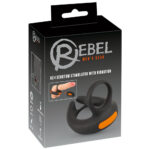 RC Scrotum Stimulator Testikel og Penisring med Fjernbetjening Sort / Orange
