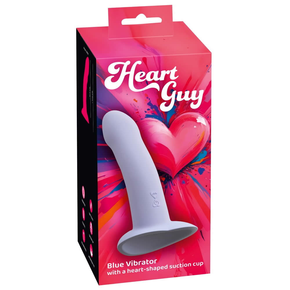 Heart Guy Blue Vibrator med Sugekop Blå - Billede 8