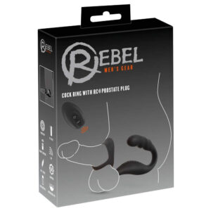 Rebel Penis Ring med Fjernbetjening og Prostata Anal Plug Sort