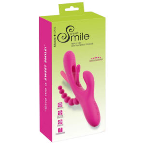 Sweet Smile Triple Vibrator med Flicking Tongue Pink