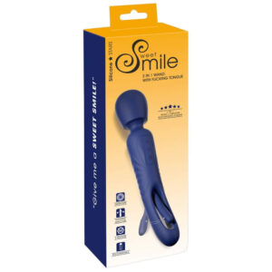 Sweet Smile 2i1 Wand Massagestav med Flicking Tongue Blå