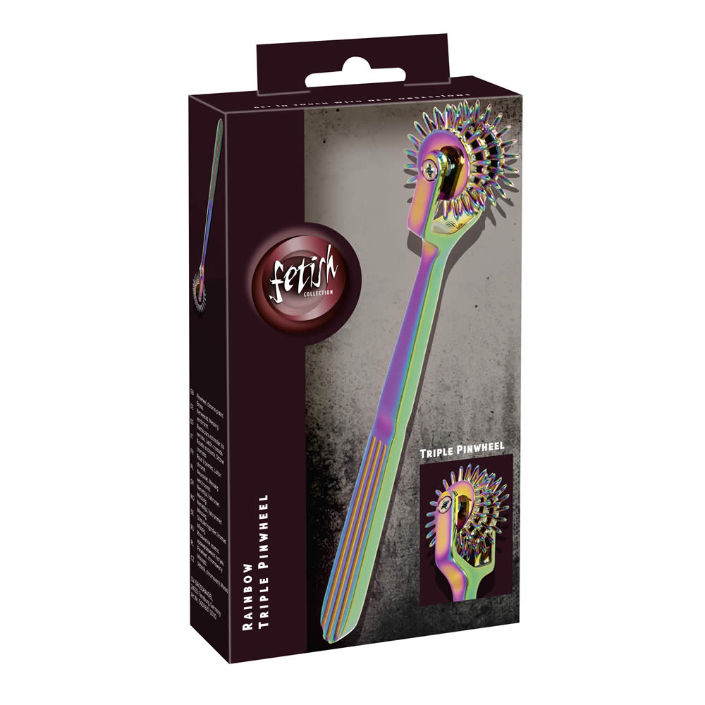 Rainbow Triple Pinwheel Nervehjul Regnbue Farvet