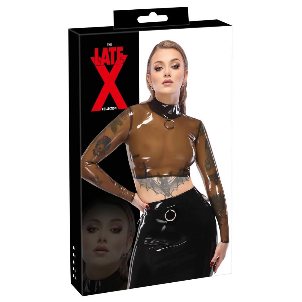 Smoky Transparent Latex Crop Top