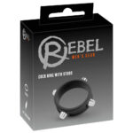 Rebel Mens Gear Cock Ring with Studs Penisring med Nitter Sort