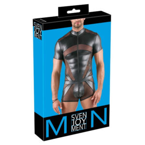 Herre One-Piece Wetlook Kort Body Jumpsuit