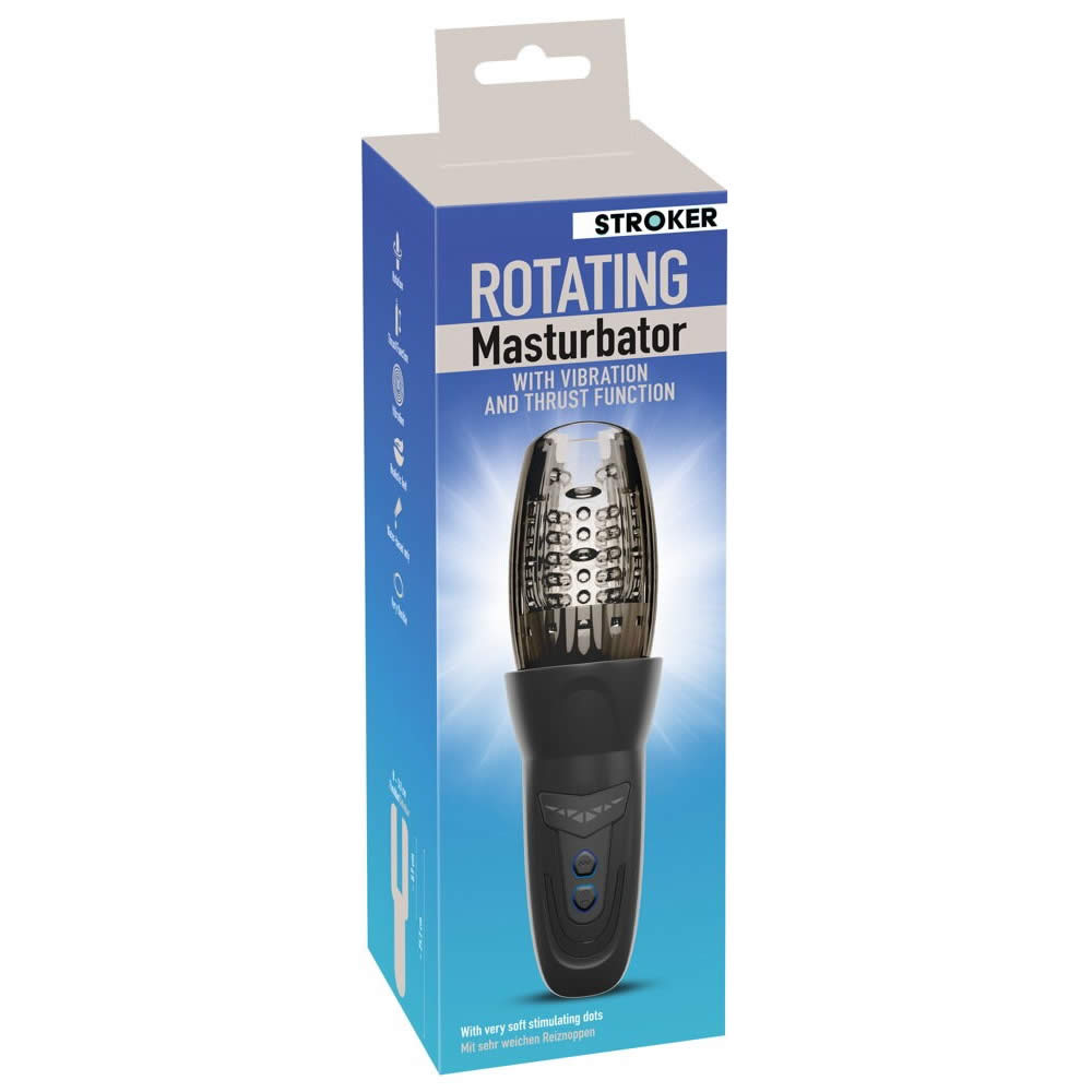 Stroker Roterende Masturbator Sort / Transparent