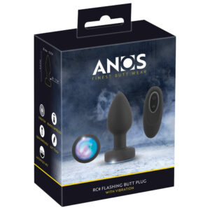 Anos Fjernbetjent Anal Plug med Vibrator og Lys Sort