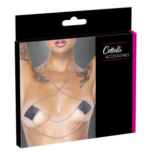 Nipple Sticker Square Sølv og Sort Smykke Onesize
