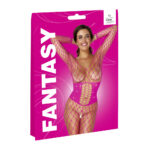 Pink Net Catsuit med Korset Look Onesize S-L