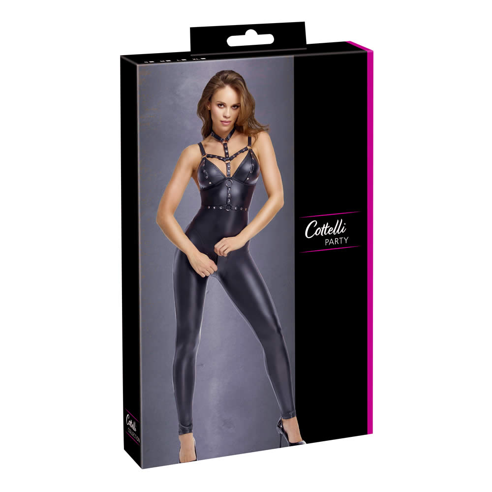 Wetlook Jumpsuit Sassy Kitten med Harness