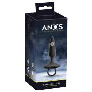 Anos Flexible Anal Plug med Vibrator Sort