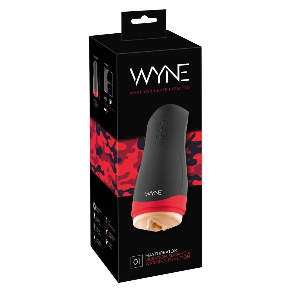 Wyne Masturbator 01 med Varme, Vibrator og Suge Funktion Hud lys