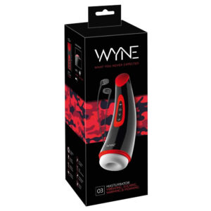 Wyne Masturbator 03 med Varme, Vibrator og Suge Funktion Sort, Rød og Hvid