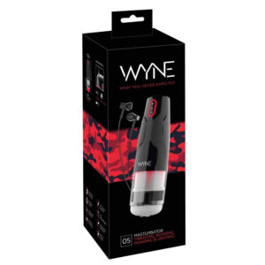 Wyne Masturbator 05 med Rotation og Støde Funktion Sort / Hvid