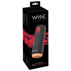 Wyne Masturbator 08 med Op og Ned Funktion og Pulser Sort / Lys Hud