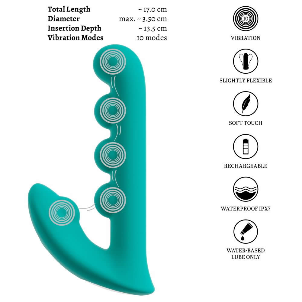 Beau Coeur SYLORA Unique Beads Rabbit Vibrator Turkis - Billede 6