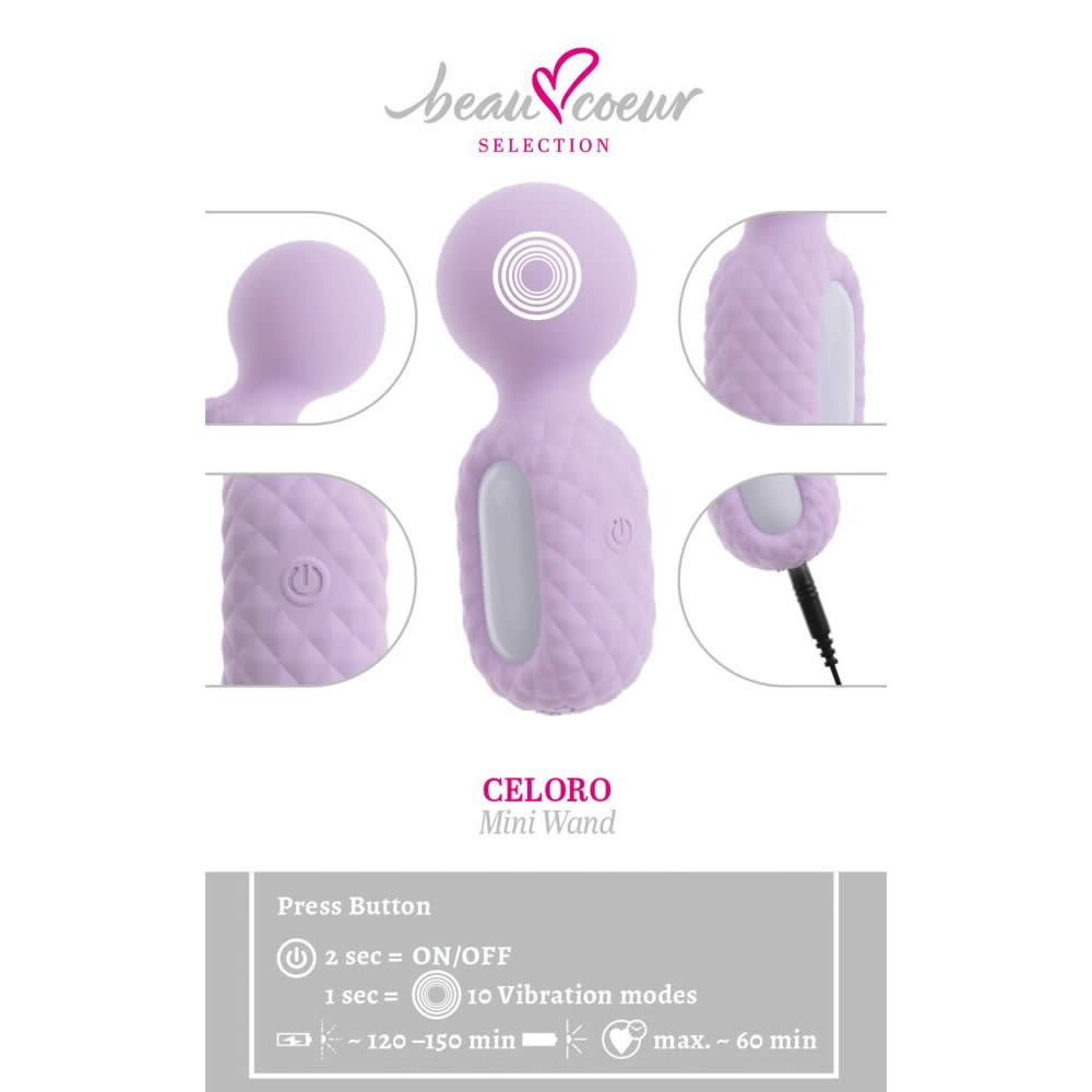 Beau Coeur CELORO Mini Wand Massagestav Lilla - Billede 7
