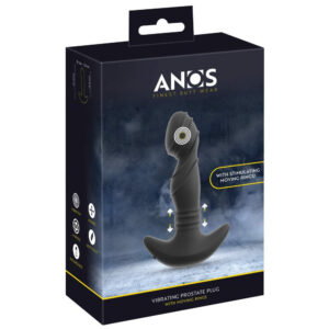 Anos Prostata Vibrator Plug med Bevægelige Ringe Sort