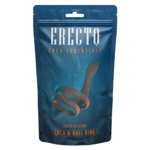 Erecto Cock Essentials Cock & Ball Testikel og Penisring i Silikone Sort
