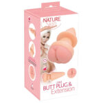 Nature Skin 2i1 Penis Forlænger Sleeve og Anal Plug Hud lys