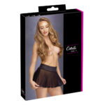 Mini Nederdel i transparent sort nylon mesh
