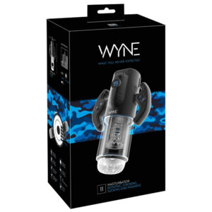 Wyne Masturbator 11 med Rotation, Stroke og Suge Funktion Sort / Transparent
