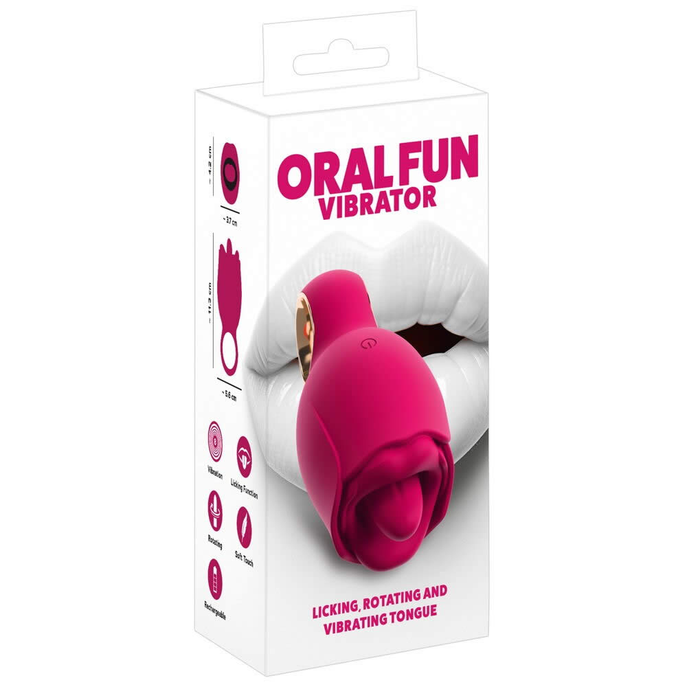 Oral Fun Vibrator med Slikkende Vibrator Tunge Pink