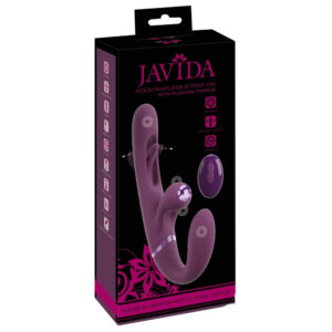 Javida Fjernbetjent Strap-On Vibrator Flicking Tunge Lilla