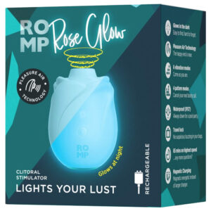 Romp Rose Glow Klitoris Stimulator og Pulsator Blå / Selvlysende