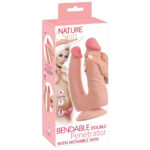 Nature Skin Bendable Double Penetrator Dobbelt Dildo Hud lys